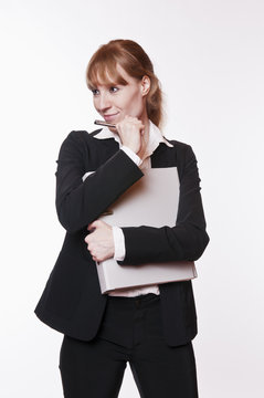 Frau - Businessfrau - Sekrit&auml;rin in Gedanken