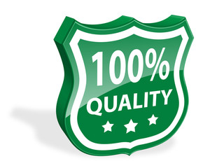 "100% QUALITY" Shield (marketing stamp medal badge publicity)