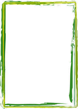 grüner Rahmen Pinsel Strich Handgemalt