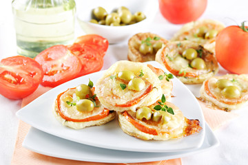 roasted tomato and cheese pie with olives