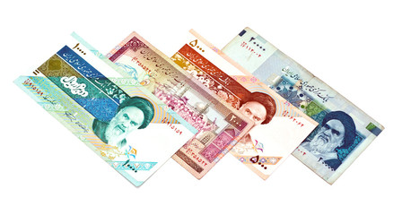 Obraz na płótnie Canvas Currency of Iran various bills