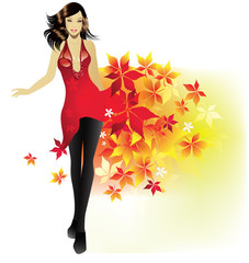 Fashion Woman-Fall Background