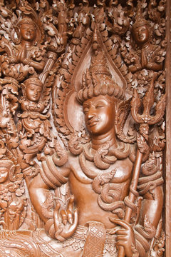 Native Thai style wood carving