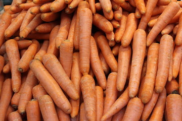 Carrots on display at the market