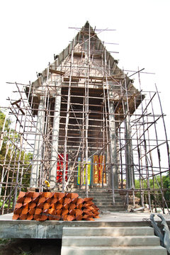 Renovation of Buddhist church, Thailand