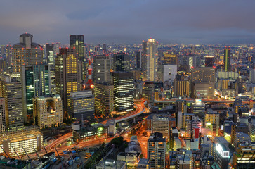 Fototapeta na wymiar Skyline Osace w Japonii