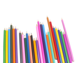 crayons de couleurs en vrac