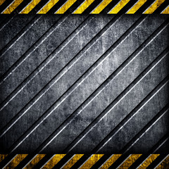 Obraz premium metal plate with warning stripe
