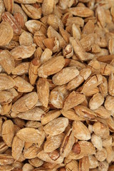 Almonds on display at the market