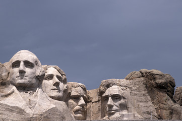 Mount Rushmore with faces of American Presidents Dakota