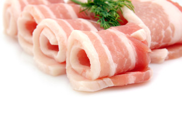 Raw bacon rashers
