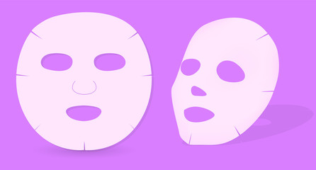 vector skin mask isolated on violet background