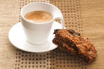 Cookies with hot coffee
