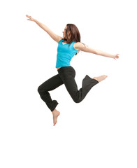 jumping sporty girl