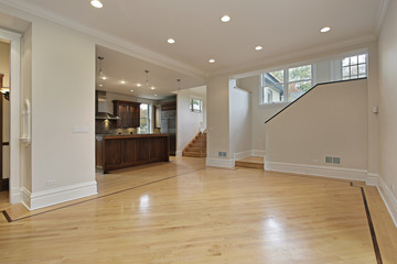 Family room in remodeled home