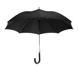 Black umbrella isolated on white