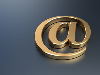 Golden E-mail symbol