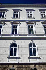 Windows on old style builidng facade