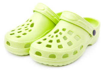 rubber sandals on a white background