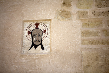 Medieval emblem in the Castle of Santa Bárbara,