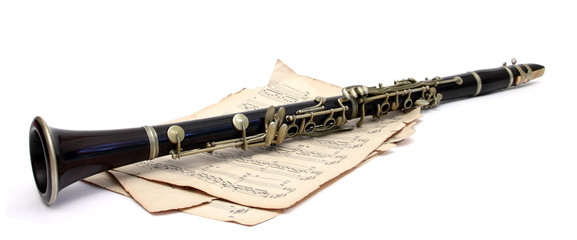 Fototapeta premium clarinet and music