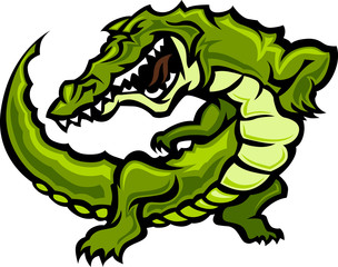 Naklejka premium Gator or Alligator Mascot Body Graphic