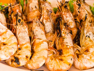 Grilled prawns
