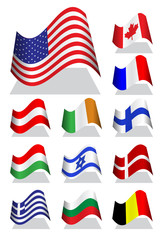 Vector illustration of National bending flag