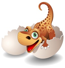 Dinosauro Neonato in Uovo-Baby Dinosaur on his Egg-Vector © BluedarkArt