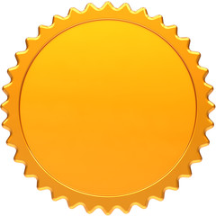 Blank award medal design element. Golden seal concept