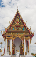 Golden Thailand Temple and Blue Sky