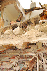 The rubble of the earthquake in Abruzzo