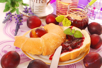 croissant with plum confiture
