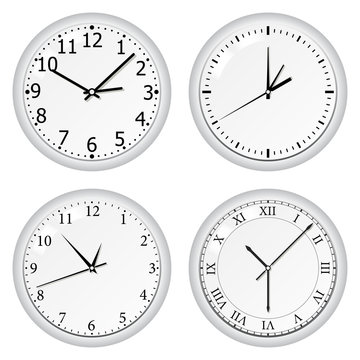 Vector grey wall clock