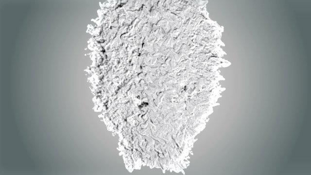 Human head exploding over black background. 3d animation