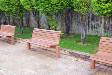 Wooden benches