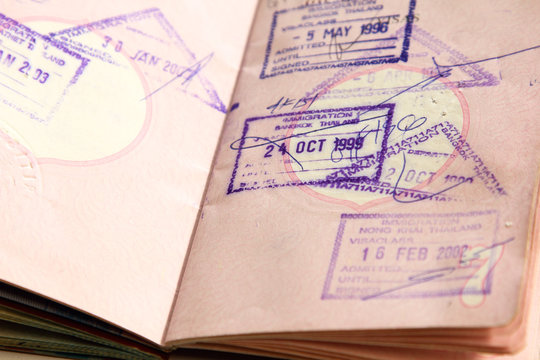 Passport which various stamp from difference countries