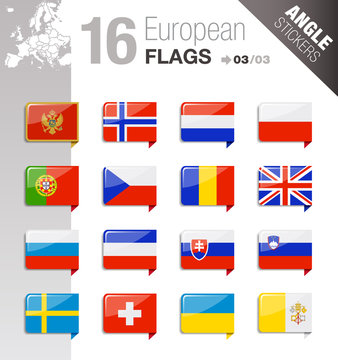 Angle Stickers - European Flags