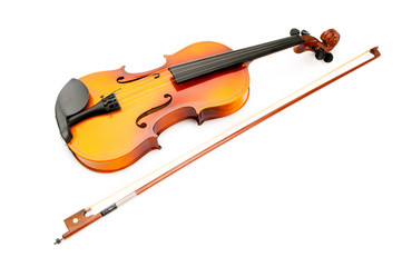 Naklejka premium Violin isolated on the white