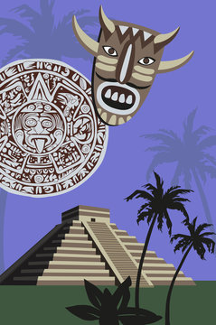 Mayan Pyramid and Calendar