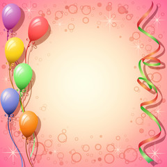 Party Background with Balloons and Streamers