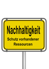 Schild Nachhaltigkeit
