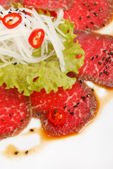 Meat Carpaccio with Parmesan Cheese