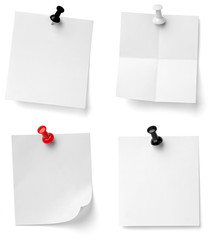 push pin and note paper office business