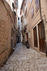 Obraz na płótnie Canvas Mediterranean stone street of Rovinj, Croatia