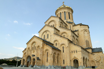 Fototapeta na wymiar St. Trinity (Sameba) Orthodox cathedral in Tbilisi, Georgia