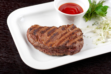 Juicy roasted beef steak