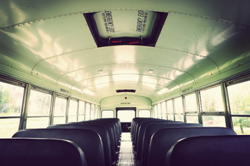 Interior of an old school bus © soupstock