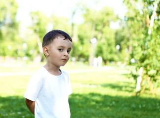 Portrait of a little boy in the park
