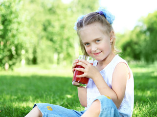 Portrait of a little girl in the park